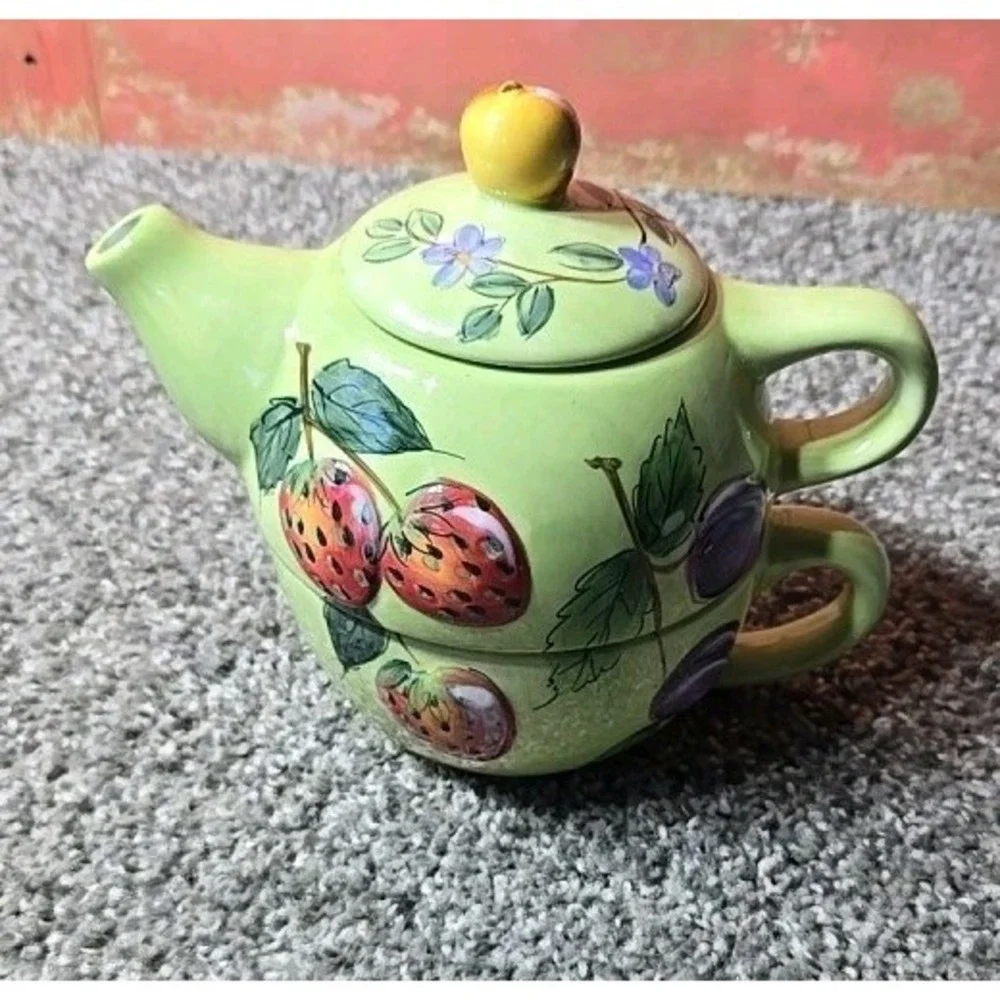 Gibson Teapot Teacup Home Fruit N Berries Tea For‎ One Claire Murray Pantryware